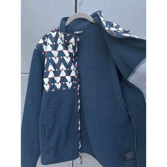 The North Face Men’s Fleece Aztec Full Zip Jacket Blue Sz L Gorpcore Outdoors - Picture 3 of 9